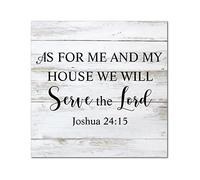 Letrero de madera con texto en inglés "As for Me and My House We Will Serve The Lord", placa clásica para pared, cita familiar, arte de pared, decoración de pared, letrero colgante para sala de estar
