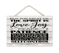 Letrero de madera con texto en inglés "But The Fruit of The Spirit Is Love Joy" para pared, regalo decorativo para abuelo, letrero vertical de madera para el hogar, lavandería, despensa, 12 x 8