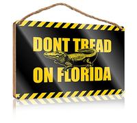 Letrero de madera con texto en inglés «Hello Winter Dont Tread On Florida» (15 x 28 cm)
