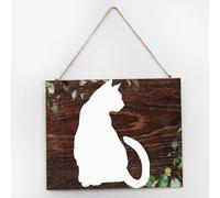 Letrero de madera con texto en inglés "I Wish I Could Write As Mysterious As A Cat" para decoración del hogar, letrero de madera para comedor, porche delantero, 10 x 12 pulgadas