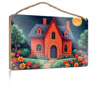 Letrero de madera con texto en inglés «Little Man Cave Magical Night At The Red Brick House», regalo de madera para amigos y trabajo, regalos divertidos de oficina para Cowo (15 x 28 cm)