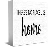 Letrero de madera con texto en inglés "There 's No Place Like Home" para decoración del hogar, ideas de regalo rústicas, estante de escritorio, decoración de habitación de granja, 5 x 5 pulgadas