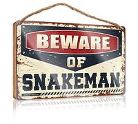 Letrero de madera con texto en inglés "Toilet Rules For Bathroom Beware Of Snakeman" (15 x 28 cm)
