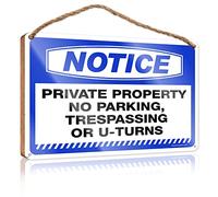 Letrero de madera con texto en inglés "Toilet Rules For Bathroom Notice Private Property No Parking, Trespassing - Letrero de madera para escritorio para oficina (15 x 28 cm)