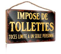 Letrero de madera con texto en inglés "Wood Of I Saw That Funny Door Window Limit One Person Per Bath" (23 x 35 cm)