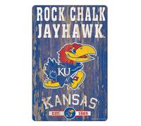 Letrero de madera de 11 x 17 de los Kansas Jayhawks con eslogan