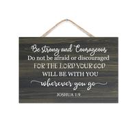 Letrero de madera de 8.0 x 12.0 in, Be Strong And Courageous for The Lord Your God Will BE with You Wherever You Go Josuι 1:9, letreros rϊsticos