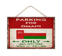 Letrero de madera de granja con texto en inglés "Parking for Omani Only All Others Will Be Towed", decoración del hogar para porche, América, país hispano, Europa, Asia, África, banderas de madera