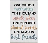 Letrero de madera de Simply Said INC Small Talk Friendship Sign Un mill n de recuerdos Una raz n Mejores amigos 35 x 525 pulgadas
