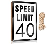 Letrero de madera divertido para pared, límite de velocidad, 40 mph, divertido letrero de madera para colgar en la oficina (15 x 28 cm)