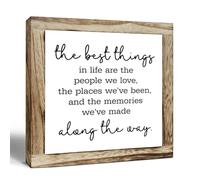 Letrero de madera inspirador, las mejores cosas de la vida son personas que amamos, placa de madera para decoración de mesa, decoración del hogar para estantes, decoración de sala de estar, decoración