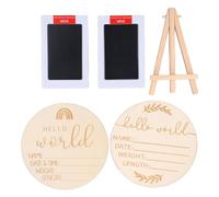 Letrero de Madera para Anuncio de bebé, Recuerdo de Nacimiento de bebé Recién Nacido con Almohadilla de Tinta para Huellas de Manos y Pies,