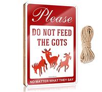 Letrero de madera para baño, con texto en inglés "Please Don'T Feed The Goats, No Matter What They Say It" (20 x 30 cm)