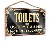 Letrero de madera para colgar en el baño con límite de tiempo para inodoros: 5 minutos para puerta delantera, letreros de madera lisa para manualidades (23 x 35 cm)