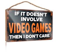 Letrero de madera para colgar en el porche con videojuegos: The Ultimate Interest, letrero de madera para colgar en la pared, decoración de casa de lago (20 x 30 cm)