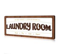 Letrero de madera para cuarto de lavado, placa decorativa de pared para el hogar, casa de campo, accesorios de lavado enmarcados