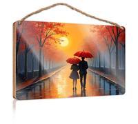 Letrero de madera para decoración de cocina romántica con texto en inglés "Walk Under The Full Moon" (15 x 28 cm)