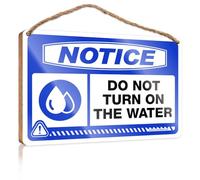 Letrero de madera para decoración de cocina, tablero de madera y decoración occidental, decoración rústica de pared de cocina de granja | Ocupied, Notice Do Not Turn On The Water