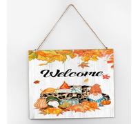 Letrero de madera para decoración primitiva de granja, letrero de bienvenida de temporada, otoño, campo, arte de pared, letrero de madera de 10 x 12 pulgadas con texto en inglés "Grateful Autumn