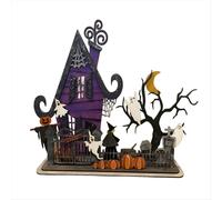 Letrero de madera para mesa de Halloween, centro de mesa, bruja, casa embrujada de Halloween