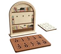 Letrero de madera para mostrador de libros | 0 a 999 decoraciones de estantería de madera para ratón de biblioteca | contador de lectura | para niños, mujeres, hombres, bibliotecario de aula