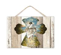 Letrero de madera para pared con texto en inglés "Be still And Know That I Am God", letrero de madera religioso, católico, cristiano, 12 x 8 pulgadas, decoración de pared, divertidos letreros de