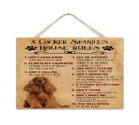 Letrero de madera para pared con texto en inglés "Dog's House Rules Dog Life Funny Animal", 30,5 x 20,3 cm When Visiting My House Please Remember, arte decorativo de madera envejecida para ventana de