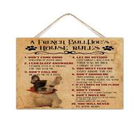 Letrero de madera para pared con texto en inglés "Dog's House Rules When Visiting My House Please Remember", placa de madera envejecida de 12 x 8 pulgadas, para dueños de mascotas, amantes de los