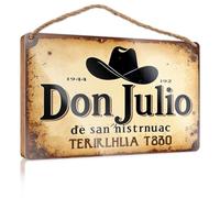 Letrero de madera para pared de baño, diseño de tequila Don Julio, establecido en 1944, letrero de madera para decoración divertida (20 x 30 cm)