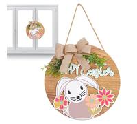 Letrero de madera para puerta de Pascua, adorable decoración rústica que no se decolora, decoración de puerta de Pascua, para amigos, hogar, interior, exterior, pared, patio, vacaciones