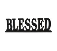 Letrero de madera YK Decor ""Blessed"", palabra recortada de pie, para mesa, para decoraci n del hogar (Blessed)