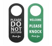 Letrero De Manija De Puerta De PVC 1PC 22.5x8.5CM Door Sign Do Not Disturb Please Knock Hanger Tags Label Bulletin Board For Office(Black Green)