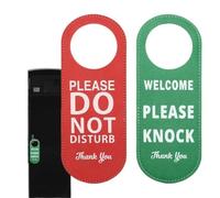 Letrero De Manija De Puerta De PVC 1PC 22.5x8.5CM Door Sign Do Not Disturb Please Knock Hanger Tags Label Bulletin Board(Red Green)