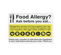 Letrero De Metal Alergia Alimentaria: Pregunte Antes De Comer No Es Fácil De Deformar Letrero Metálico Exquisita Y Hermosa Placas Metálicas para Hotel Taberna WC 20X30Cm