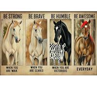 Letrero De Metal Amantes De Los Caballos, Sean Fuertes, Sean Valientes, Sean Humildes, Sean Rudos. Retro Placas Metálicas No Es Fácil De Deformar Letrero Metálico para Hotel Garaje Baño 20X30Cm