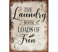 Letrero de metal antiguo con texto en inglés «The Laundry Room» para decoración vintage, garaje, hogar, jardín, cafeterías, cocina, pared, 20 x 30 cm