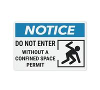 Letrero De Metal Aviso: No Entrar Sin Permiso para Espacios Confinados. Persona Confinada. Divertido Letrero Metálico Vendimia Chapas Metalicas para Baño Pared Garaje 20X30Cm