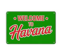 Letrero De Metal Bienvenido A La Habana, Cuba. Cartel De Metal Retro Letreros para Baño Ventanas Bar 20X30Cm