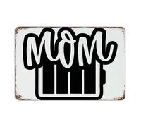 Letrero de metal colgante para mamá, decoración del hogar, letreros de aluminio para cabaña, terraza, garaje, póster artístico, regalo para sala de estar, 12 x 18 pulgadas