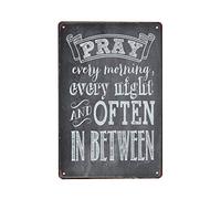 Letrero de metal con citas positivas motivacionales vintage de sabiduría, retro, decoración de pared, reza cada mañana cada noche y a menudo entre 8 x 12 pulgadas