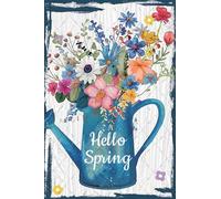 Letrero de metal con diseño de flores de Hello Spring, decoración de pared de Pascua, primavera, jardín, flores coloridas, letrero de estaño de metal retro de 8 x 12 pulgadas