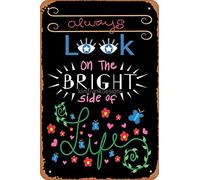 Letrero de metal con estampado en inglés "Always Look On The Bright Side Of Life", vintage, 20,3 x 30,5 cm