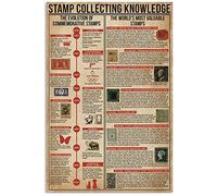 Letrero de metal con información sobre coleccionismo de sellos, decoración del hogar, póster retro de coleccionista de sellos, decoración de pared para club de habitaciones, placa de 30 x 40 cm