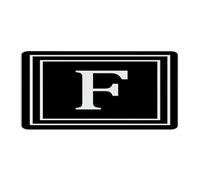 Letrero de metal con monograma de letra F con letra inicial de 15,2 x 30,5 cm, para colgar en el garaje, dormitorio, tienda, hombre, cueva, decoración de cueva, guión de metal, con nombre de la