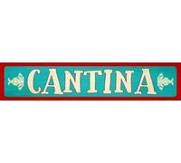Letrero de metal con temática de cantina para decoración de bar, calle, pared, puerta, regalo, 4 x 16 pulgadas
