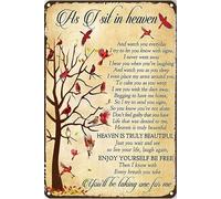 Letrero de metal con texto en inglés «As I Sit in Heaven You'll Be Talking One for Me» para decoración de pared para sala de estar, arte vintage, cafetería, bar, decoración del hogar, regalos