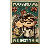 Letrero de metal con texto en inglés "Carl and Ellie You and Me We Got This" para decoración de pared de Año Nuevo, Pascua, bar, pub, familia, café, letreros para hombres, cueva, el mejor regalo para