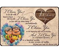 Letrero de metal con texto en inglés «Couple I Choose You to Do Life up Carl and Ellie» para decoración de pared, para hombre, cueva, bar, retro, metal, vintage, 30,5 x 20,3 cm
