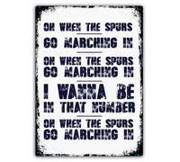 Letrero de metal con texto en inglés "Football Chant Spurs Go Marching In Art England Fan Song" para decoración de pared, hogar, interior y exterior, 8 x 12 pulgadas