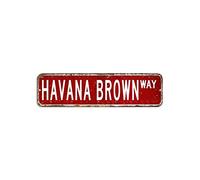 Letrero de metal con texto en inglés "Havana Brown" para mascotas, 7,6 x 30,5 cm, resistente a la decoloración, placa de metal inspirada en bar, pub, tienda, carretera, casa, cueva de hombre